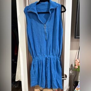 Blue Sleeveless Zip-Up Jumpsuit
